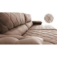 Sofá Retrátil e Reclinável 2,15m Molas Ensacadas Cama inBox Big Home com Bordado 3D Velusoft Castor