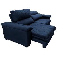 Sofá Retrátil e Reclinável 2,15m Molas Ensacadas Cama inBox Big Home com Bordado 3D Velusoft Azul - 7