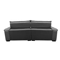Sofá Retrátil e Reclinável 2,12m com Molas Ensacadas Cama inBox Aconchego Tecido Suede Preto - 8