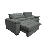 Sofá Retrátil e Reclinável 2,12m com Molas Ensacadas Cama inBox Aconchego Tecido Suede Cinza - 7