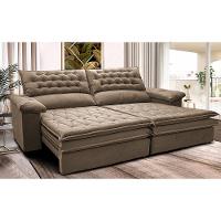 Sofá Retrátil e Reclinável 2,12m Molas Ensacadas Cama inBox Alemanha com Espuma Viscoelástico Velusoft Castor - 1
