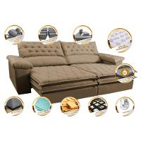 Sofá Retrátil e Reclinável 2,12m Molas Ensacadas Cama inBox Alemanha com Espuma Viscoelástico Velusoft Castor - 3