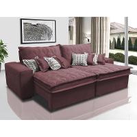 Sofá Retrátil e Reclinável 2,12m com Molas Ensacadas Cama Inbox Supreme Tecido Suede Velusoft Vinho - 1
