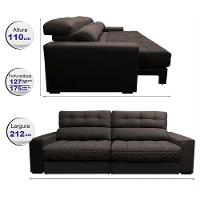 Sofá Retrátil e Reclinável 2,12m Molas Ensacadas Cama inBox Brasil Velusoft Café - 2