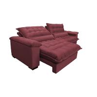 Sofá Retrátil e Reclinável 2,12m com Molas Ensacadas Cama inBox Aconchego Tecido Suede Vinho - 7