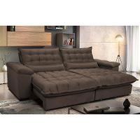 Sofá Retrátil e Reclinável 2,32m com Molas Ensacadas Cama inBox Aconchego Tecido Suede Café - 1