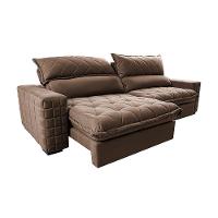 Sofá Retrátil e Reclinável 2,15m Molas Ensacadas Cama inBox Elegance com ThermoGel Velusoft Castor - 7