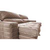 Sofá Retrátil e Reclinável 2,15m Molas Ensacadas Cama inBox Elegance com ThermoGel Velusoft Bege