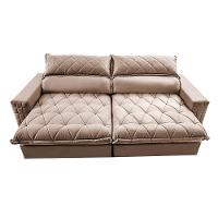 Sofá Retrátil e Reclinável 2,15m Molas Ensacadas Cama inBox Elegance com ThermoGel Velusoft Bege - 5