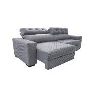 Sofá Retrátil e Reclinável 2,15m Molas Ensacadas Cama inBox Style Thermo Gel Linho Cinza Claro - 8