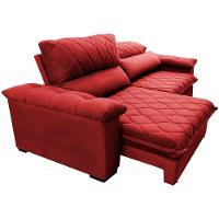 Sofá Retrátil e Reclinável 2,15m Molas Ensacadas Cama inBox Big Home com Bordado Velusoft Vermelho - 7