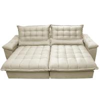 Sofá Retrátil e Reclinável 2,32m com Molas Ensacadas Cama inBox Aconchego Tecido Suede Bege - 5