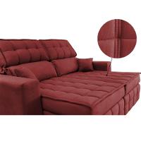 Sofá Retrátil e Reclinável 2,20m Molas Ensacadas e Costura Tripla Cama inBox Nobre Suede Vermelho