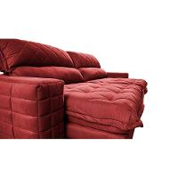 Sofá Retrátil e Reclinável 2,15m Molas Ensacadas Cama inBox Elegance com ThermoGel Velusoft Vermelho