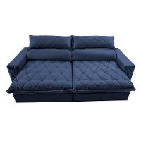 Sofá Retrátil e Reclinável 2,15m Molas Ensacadas Cama inBox Elegance com ThermoGel Velusoft Azul - 5