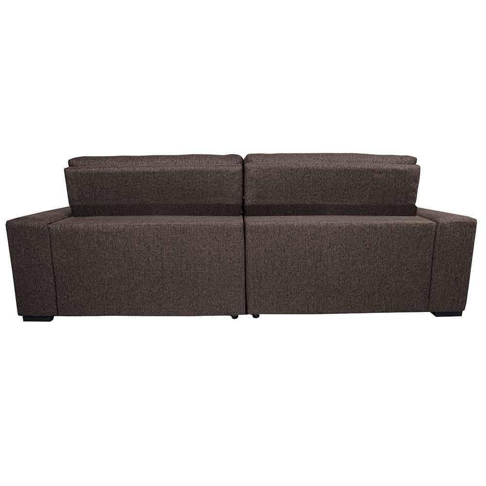 Sofá Retrátil e Reclinável 2,15m Molas Ensacadas Cama inBox Style Thermo Gel Linho Marrom - 6