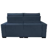 Sofá Retrátil e Reclinável 2,20m Molas Ensacadas e Costura Tripla Cama inBox Japão Velusoft Azul - 6