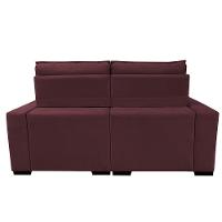 Sofá Retrátil e Reclinável 2,20m Molas Ensacadas e Costura Tripla Cama inBox Nobre Suede Vinho - 6