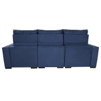 Sofá Retrátil e Reclinável 2,50m Molas Ensacadas e Costura Tripla Cama inBox Nobre Suede Azul - 6