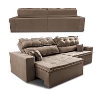 Sofá Retrátil e Reclinável 2,32m Luxos Cama inBox Velusoft Castor - 7