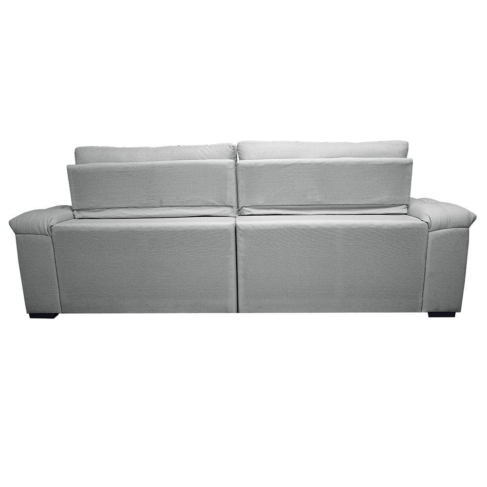 Sofá Retrátil e Reclinável 2,35m Molas Ensacadas Cama inBox Big Home com Bordado 3D Linho Cinza Claro - 6