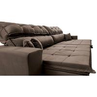 Sofá Retrátil e Reclinável 2,32m Luxos Cama inBox Velusoft Café - 5