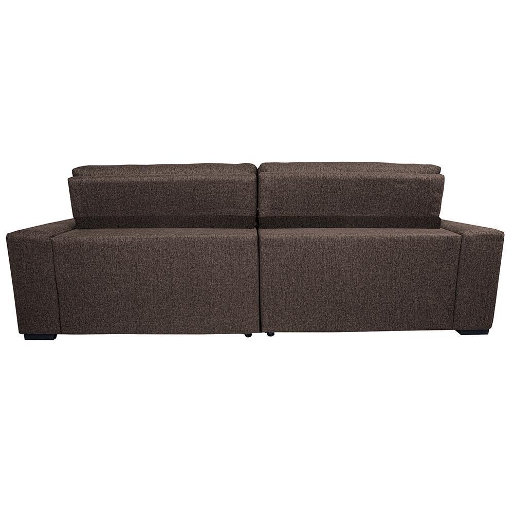 Sofá Retrátil e Reclinável 2,35m Molas Ensacadas Cama inBox Style Thermo Gel Linho Marrom - 6