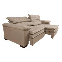 Sofá Retrátil e Reclinável 2,32m Molas Ensacadas Cama inBox Alemanha com Espuma Viscoelástico Velusoft Bege - 8