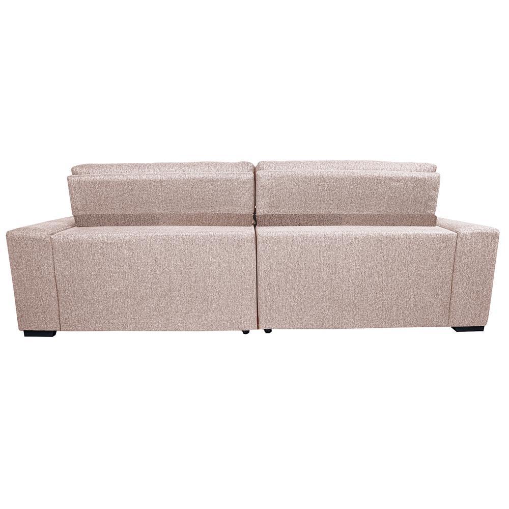 Sofá Retrátil e Reclinável 2,35m Molas Ensacadas Cama inBox Style Thermo Gel Linho Bege Claro - 6