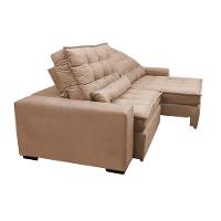 Sofá Retrátil e Reclinável 2,32m Molas Ensacadas Cama inBox Catar Velusoft Bege - 8