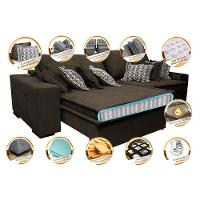 Sofá Retrátil e Reclinável 2,32m com Molas Ensacadas Cama Inbox Supreme Tecido Suede Velusoft Café - 3