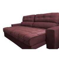 Sofá Retrátil e Reclinável 2,32m Molas Ensacadas Cama inBox Brasil Velusoft Vinho