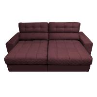 Sofá Retrátil e Reclinável 2,32m Molas Ensacadas Cama inBox Brasil Velusoft Vinho - 5