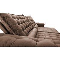 Sofá Retrátil e Reclinável 2,35m Molas Ensacadas Cama inBox Big Space com Bordado 3D Velusoft Castor