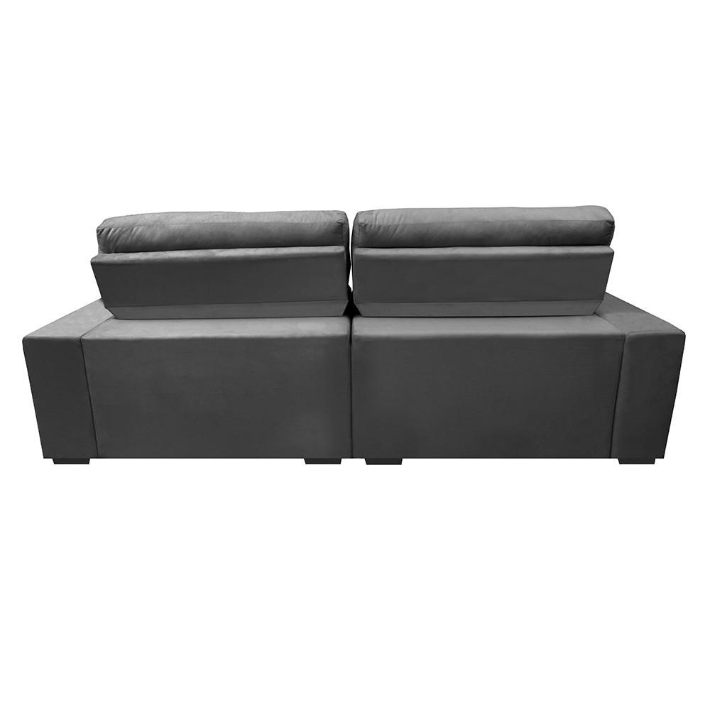 Sofá Retrátil e Reclinável 2,32m Molas Ensacadas Cama inBox Brasil Velusoft Cinza - 6
