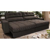 Sofá Retrátil e Reclinável 2,32m Molas Ensacadas Cama inBox Brasil Velusoft Café - 1