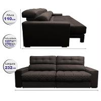 Sofá Retrátil e Reclinável 2,32m Molas Ensacadas Cama inBox Brasil Velusoft Café - 2