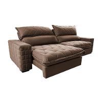 Sofá Retrátil e Reclinável 2,35m Molas Ensacadas Cama inBox Elegance com ThermoGel Velusoft Castor - 7