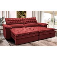Sofá Retrátil e Reclinável 2,32m Molas Ensacadas Cama inBox Alemanha com Espuma Viscoelástico Velusoft Vermelho - 1