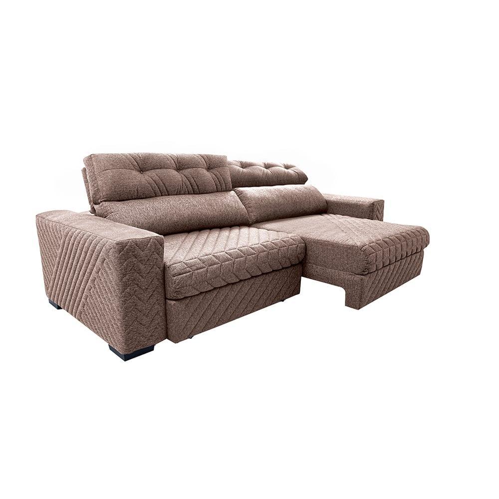 Sofá Retrátil e Reclinável 2,35m Molas Ensacadas Cama inBox Style Thermo Gel Linho Bege Escuro - 7