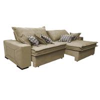 Sofá Retrátil e Reclinável 2,52m com Molas Ensacadas Cama Inbox Supreme Tecido Suede Velusoft Bege - 8