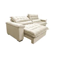 Sofá Retrátil e Reclinável 2,52m com Molas Ensacadas Cama inBox Aconchego Tecido Suede Bege - 8