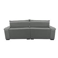 Sofá Retrátil e Reclinável 2,52m com Molas Ensacadas Cama inBox Aconchego Tecido Suede Cinza - 8