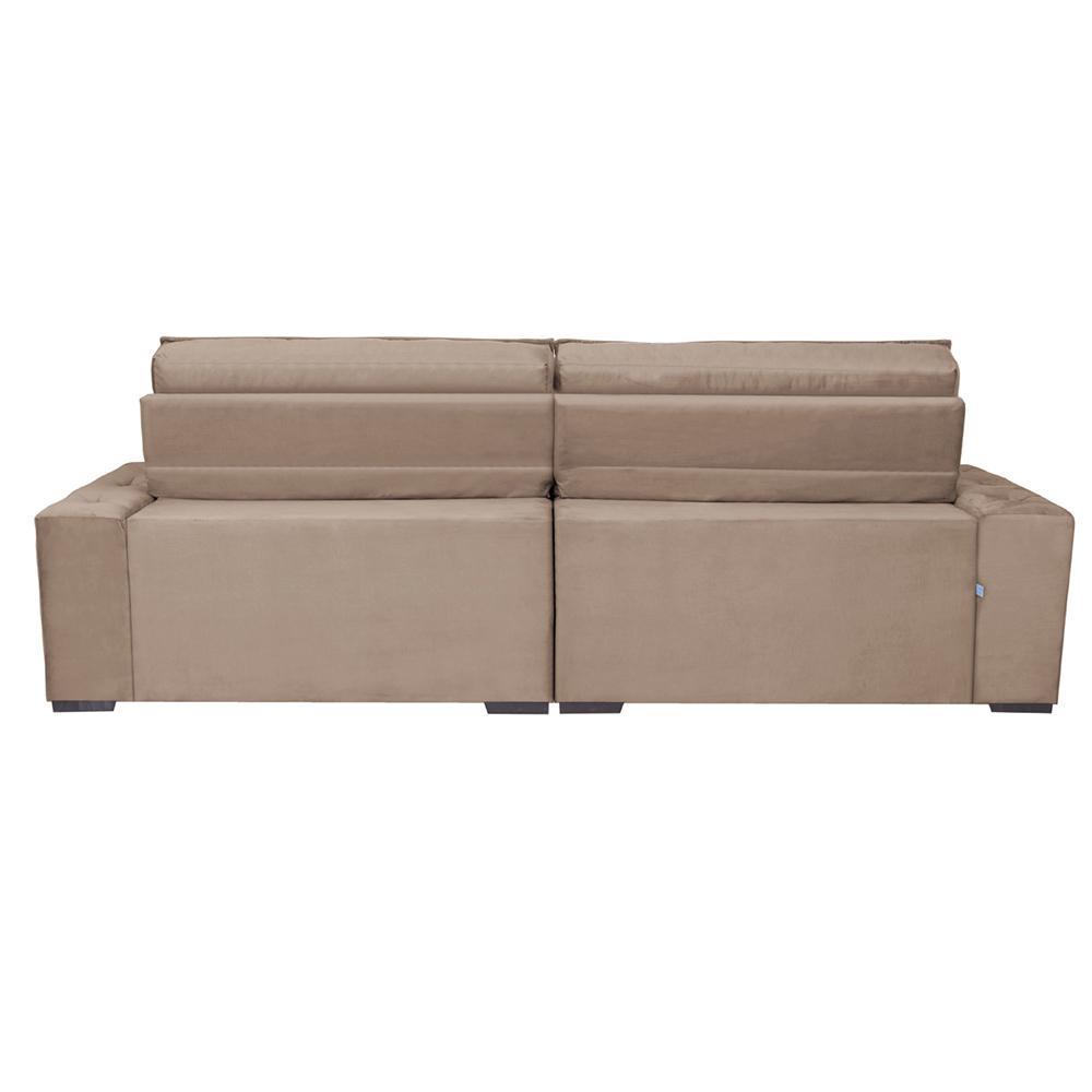 Sofá Retrátil e Reclinável 2,52m com Molas Cama inBox Estilo Suede Velusoft Castor - 6