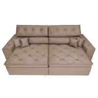 Sofá Retrátil e Reclinável 2,52m com Molas Cama inBox Estilo Suede Velusoft Castor - 5