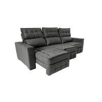 Sofá Retrátil e Reclinável 2,50m Molas Ensacadas e Costura Tripla Cama inBox Nobre Suede Cinza - 7