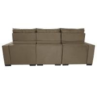 Sofá Retrátil e Reclinável 2,50m Molas Ensacadas e Costura Tripla Cama inBox Nobre Suede Castor - 6