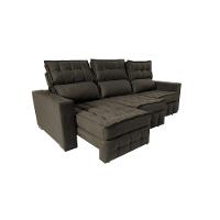 Sofá Retrátil e Reclinável 2,50m Molas Ensacadas e Costura Tripla Cama inBox Nobre Suede Café - 7