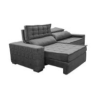 Sofá Retrátil e Reclinável 2,15m Cama inBox Big Star com SoftGel D40 Velupluma Cinza - 8