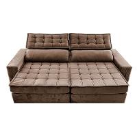 Sofá Retrátil e Reclinável 2,15m Cama inBox Big Star com SoftGel D40 Velupluma Castor - 5